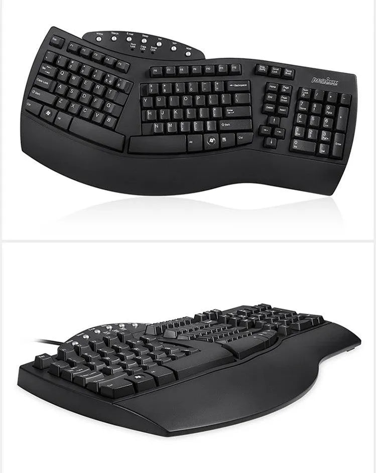 Perixx Periboard-512 white black ergonomic split keyboard with USB cable