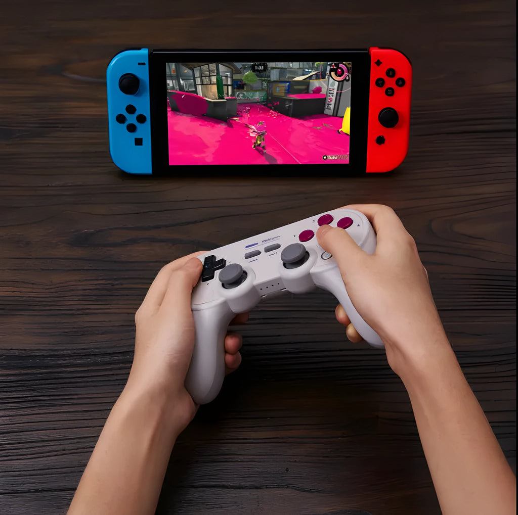 Wireless Bluetooth game controller in black, 153.6 x 102.7 x 64.3 mm, for Switch PC Android with USB-C