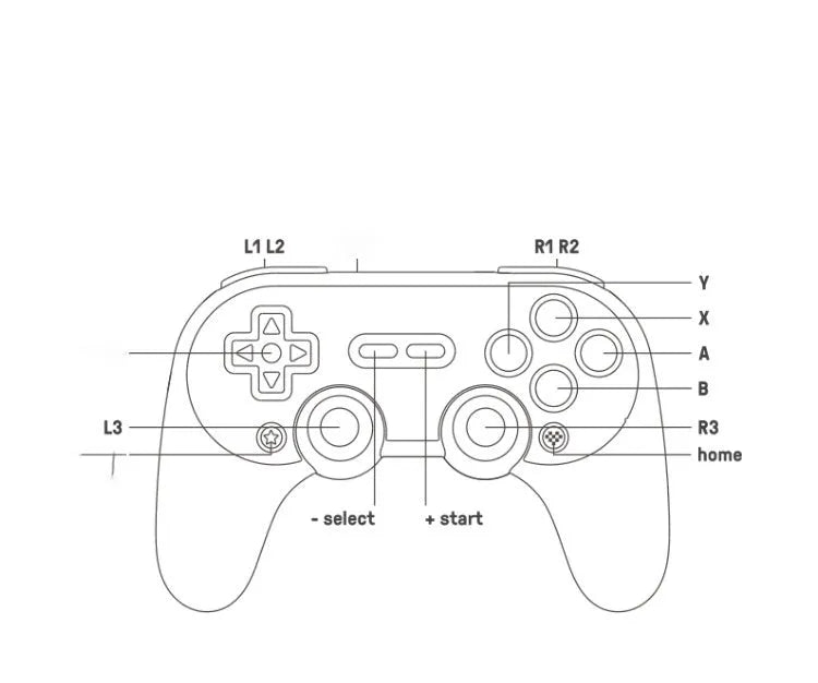 Wireless Bluetooth game controller in black, 153.6 x 102.7 x 64.3 mm, for Switch PC Android with USB-C