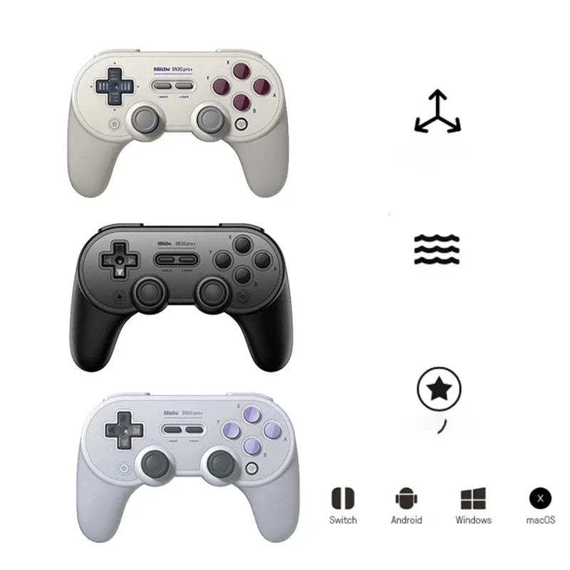 Wireless Bluetooth game controller in black, 153.6 x 102.7 x 64.3 mm, for Switch PC Android with USB-C