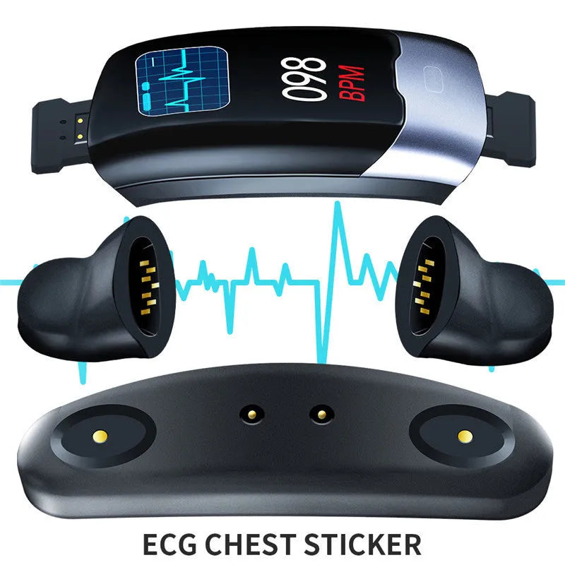 Smart fitness bracelet with heart rate and blood pressure monitoring on wrist