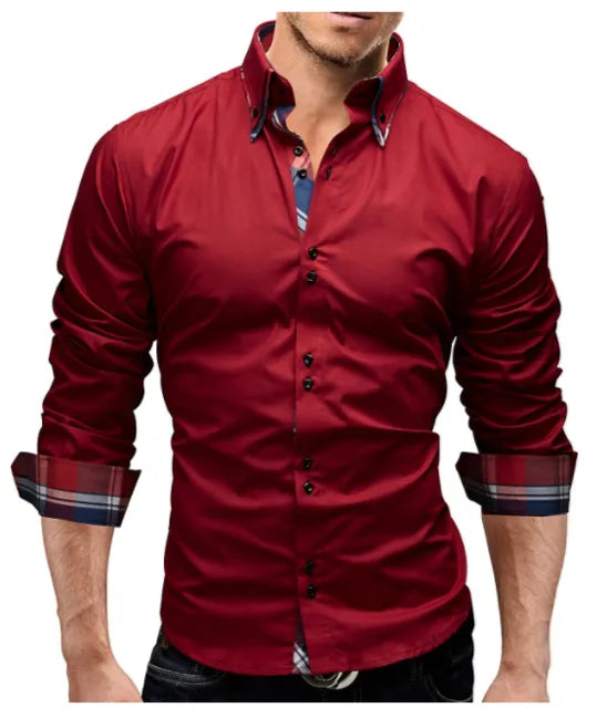 Classic inner slim men shirt in cotton polyester, 40% cotton, available in five colours and sizes M to 3XL.