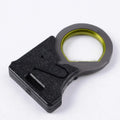 Portable emergency survival tool in black, stainless steel with 440 steel blade, 57HRC, 4.3 x 2.4 cm