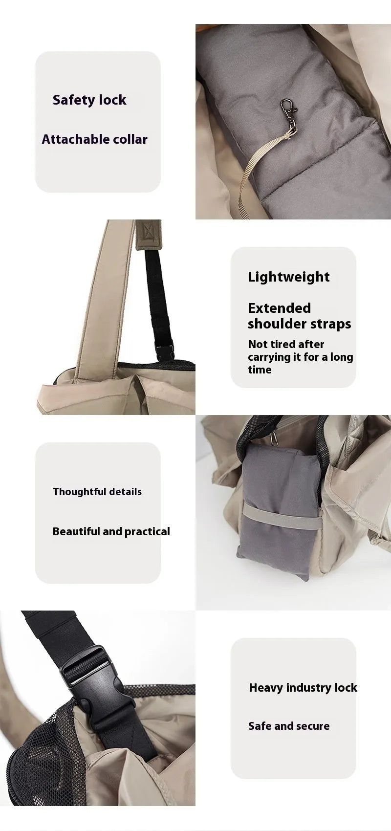Apricot cloth pet summer handbag carrier measuring 41x16x28 cm for small dogs