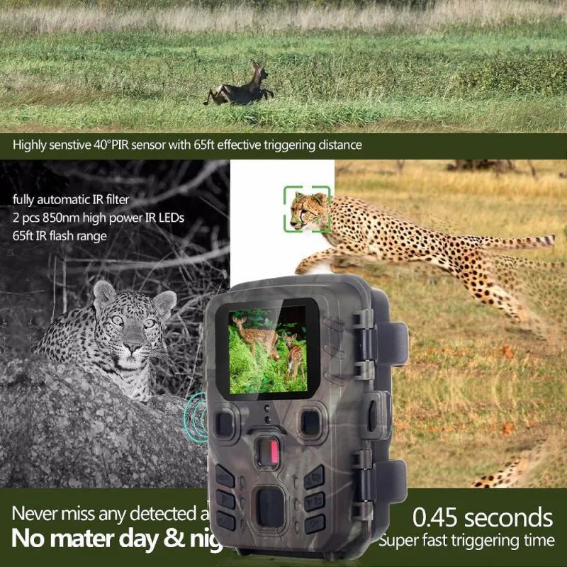 Black plastic infrared night vision surveillance device for 12MP monitoring