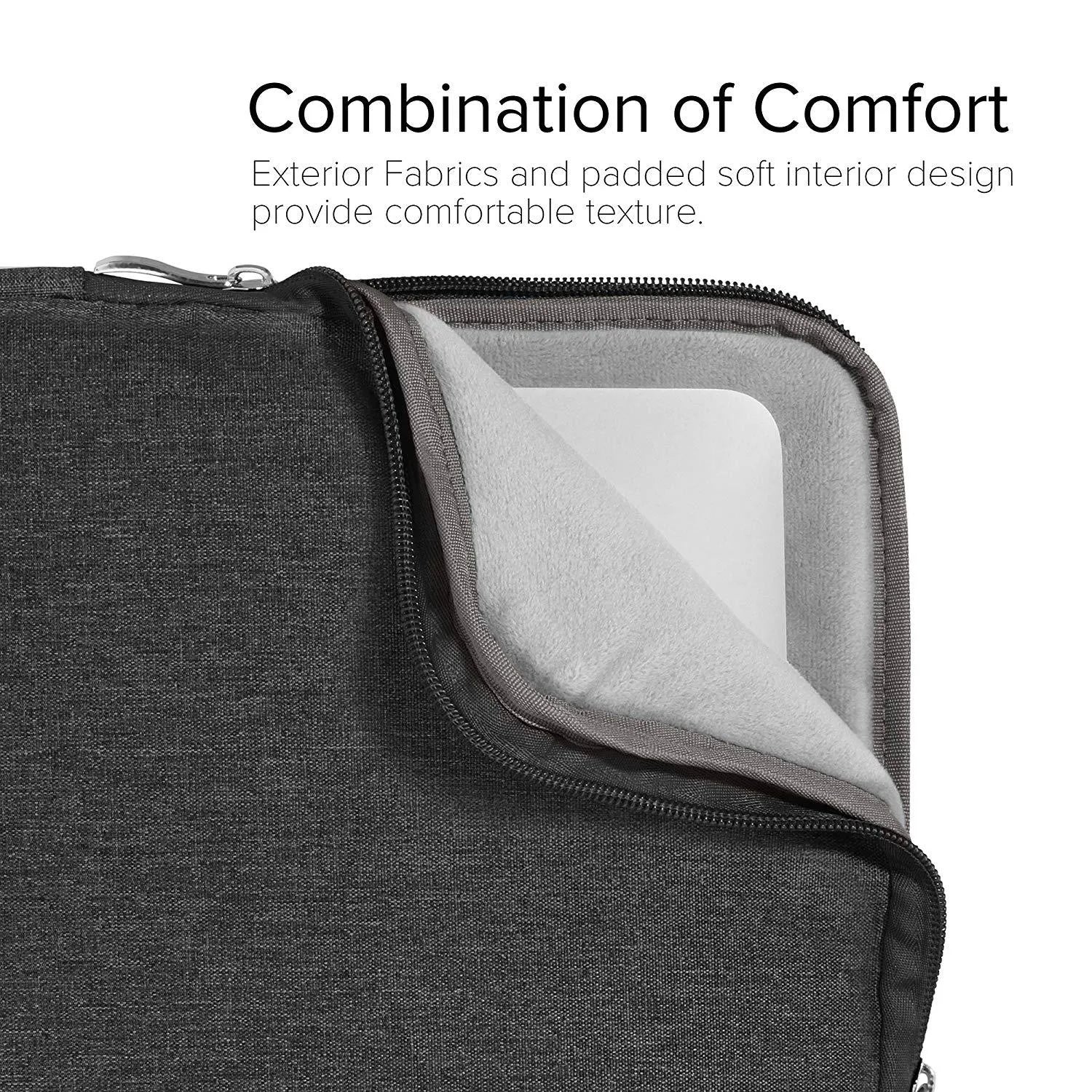 Grey canvas protective sleeve case for 12.9-inch iPad Pro with carrying handle