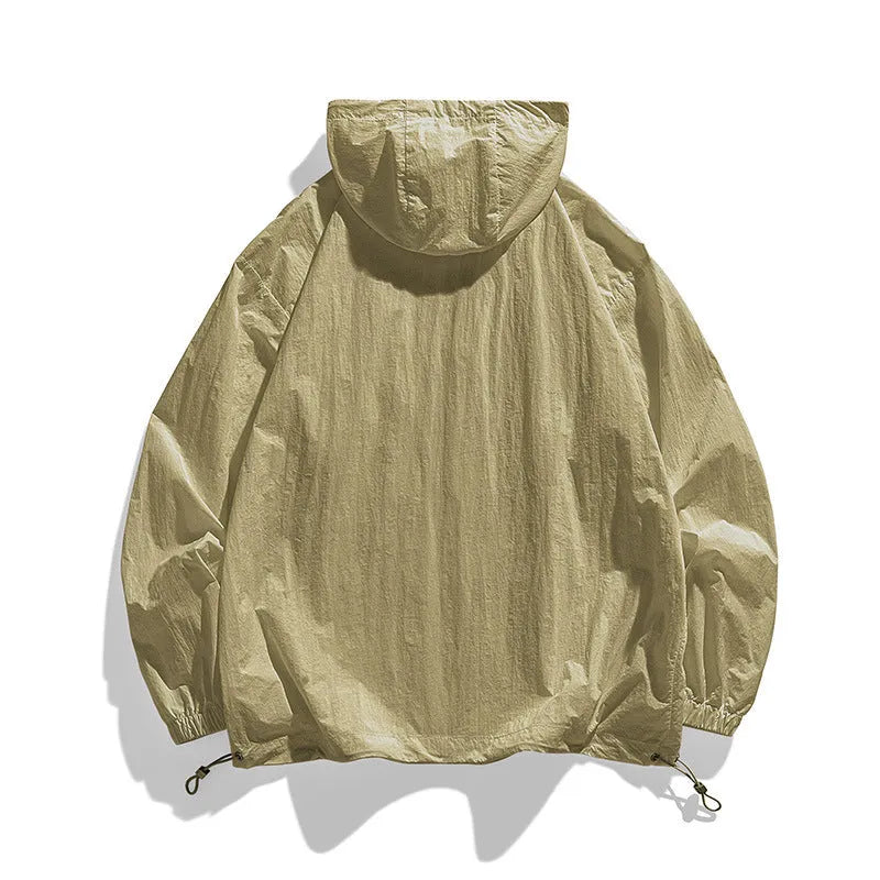 Lightweight hooded sun protection jacket in spandex fabric available in four colour options