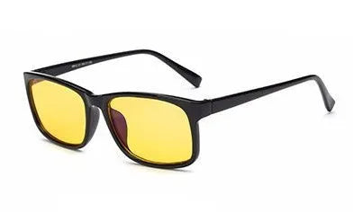 Unisex vintage round anti Blu-ray glasses with PC lens and plastic frame in blue black colour