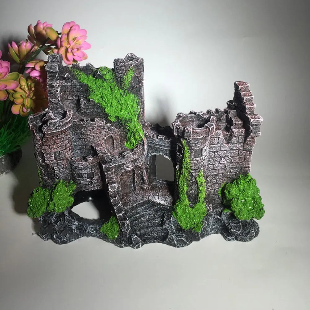 Fish tank resin castle decoration European style 17 x 6 x 13cm retro aquarium ornament