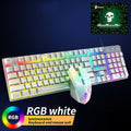 Kuiying T6RGB keyboard and mouse set in White RGB with rainbow lighting, mouse pad and manual, boxed 55 x 15.3 x 5 cm