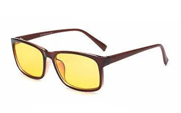 Unisex vintage round anti Blu-ray glasses with PC lens and plastic frame in blue black colour