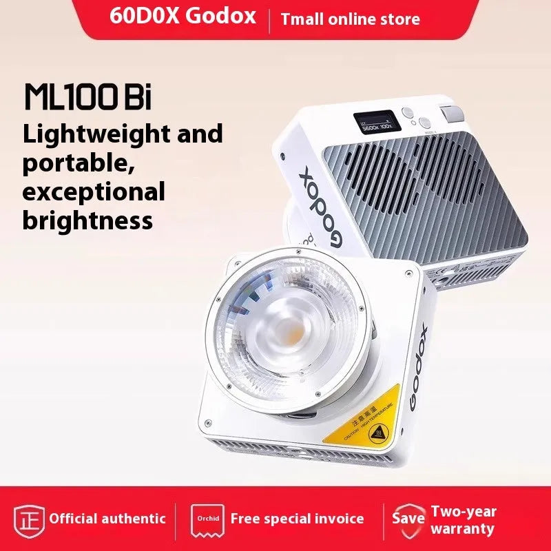 ML100Bi aluminium alloy photography LED fill light with lenses and Bluetooth control