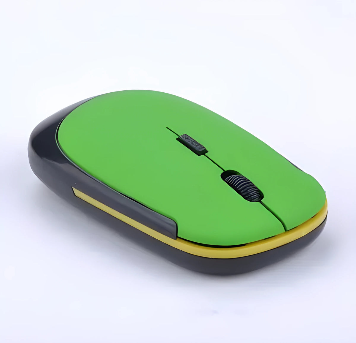 2.4G wireless optoelectronic mouse with USB receiver, available in black, blue, green, red, silver