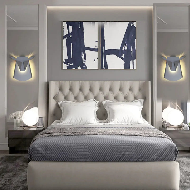 European-style 6W antlers wall lamp in gold finish for bedside decor