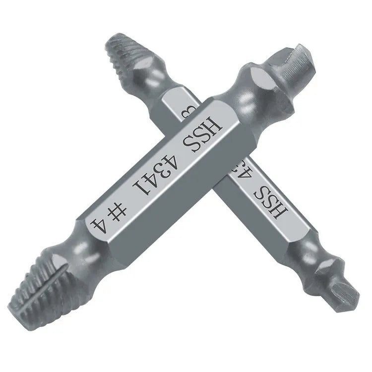 6-piece slip-tooth head screw remover set with high-speed steel construction for stripped screw removal