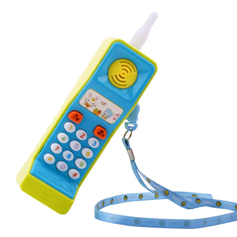 Children's educational electric toy with cartoon animal design featuring sound and light functions.