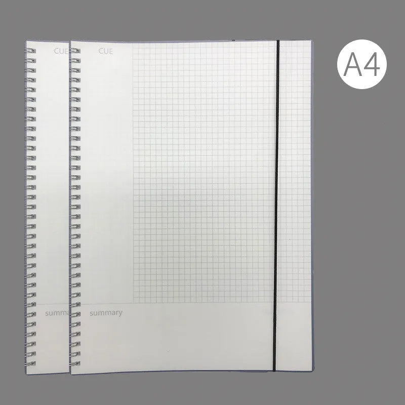 A4 hard cover notebook with PP material and choice of grid, line, or lattice ruling patterns