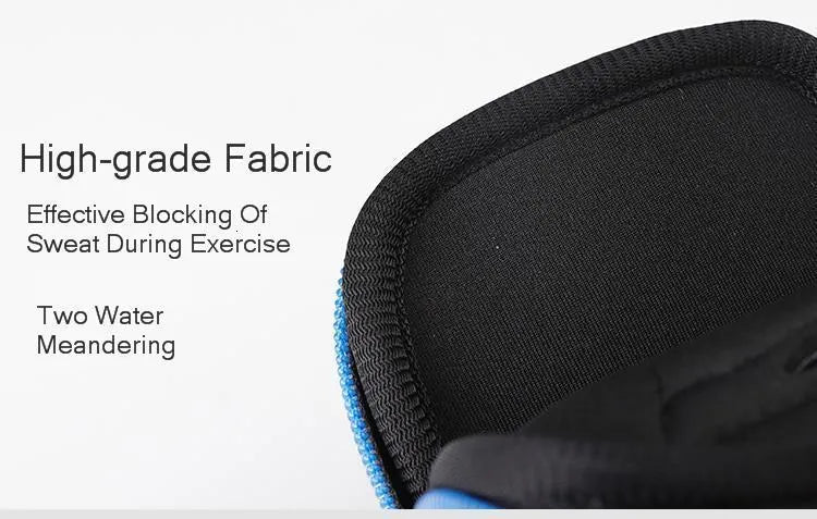 Nylon waterproof mobile phone arm bag with breathable mesh back panel on a person's arm