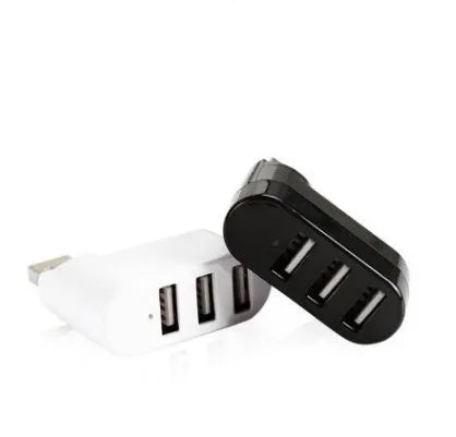 USB 2.0 multi-port hub splitter in black or white colour with spin-design