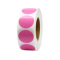 Roll of 500 chroma label colour code point stickers, each 2.5cm, in ten colours with standard permanent glue