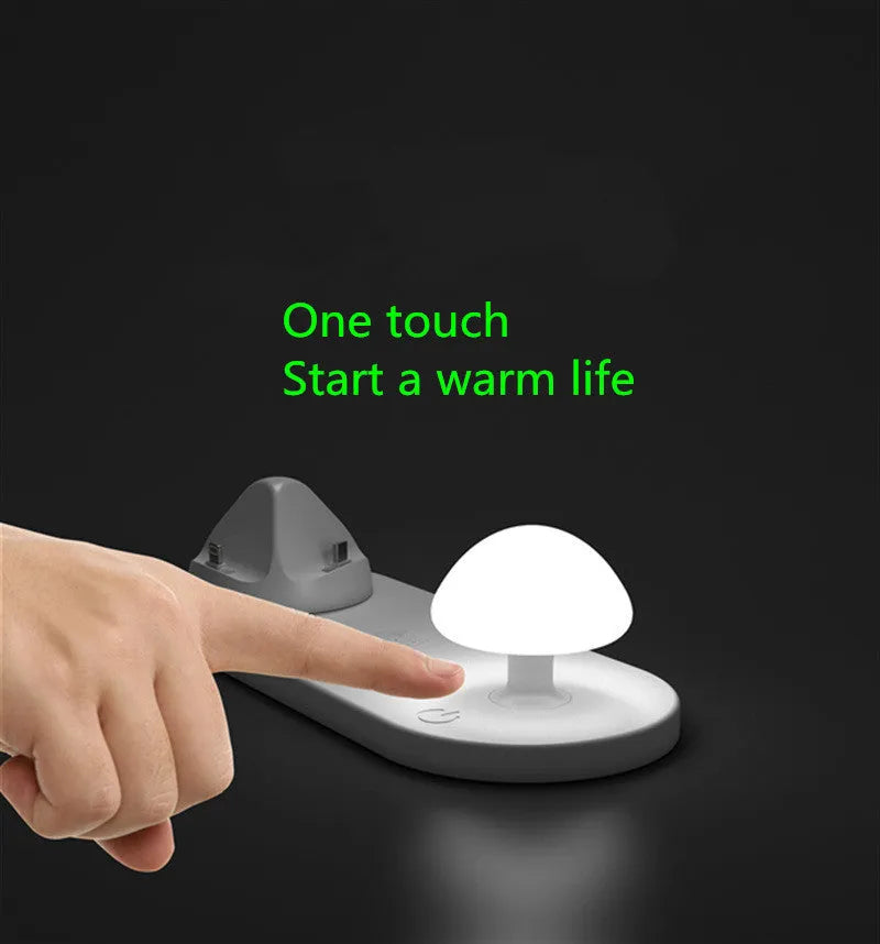 White 3 in 1 USB desktop charging dock with wireless charging pad for Apple iPhone