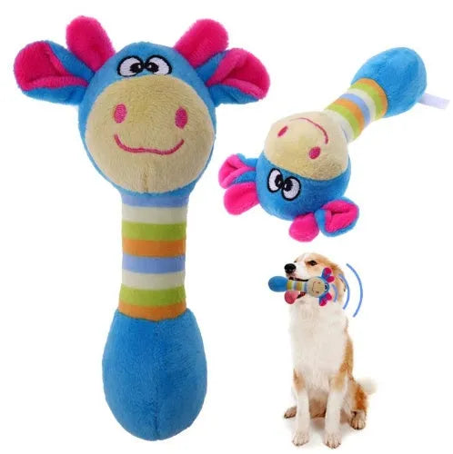 Plush squeaker pet toy 18x10x6cm in blue with duck style design for dogs and cats