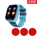 Blue children's smartwatch with a 1.44-inch screen and silicone strap for GPS and video calls.