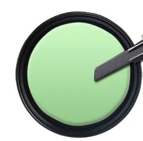 Adjustable camera lens filter mount with a set of four neutral density ND filters for multi-diameter lenses.