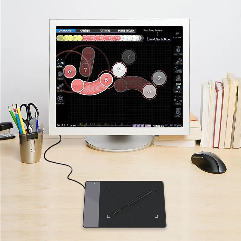 HUION 420 black electronic drawing board with USB, 4 x 2.23 inch work area, 2048 levels