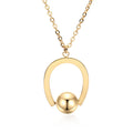 Gold or silver adjustable stainless steel necklace with a geometric pendant on a cross chain.