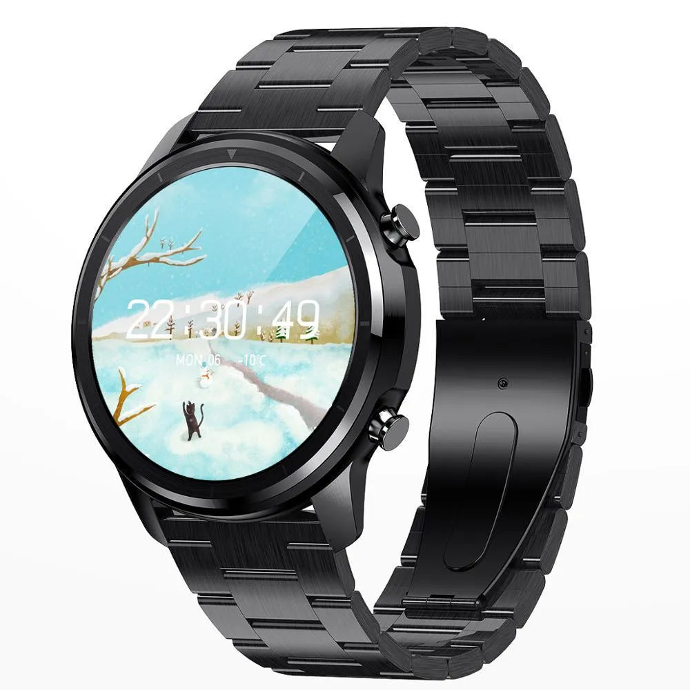 LEMFO LF26 smart bracelet showing 1.3 inch screen and side button in silver and brown colour option.