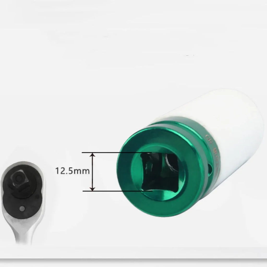 Single steel pneumatic impact wrench hexagon socket in 17mm, 19mm, 21mm or 22mm size.
