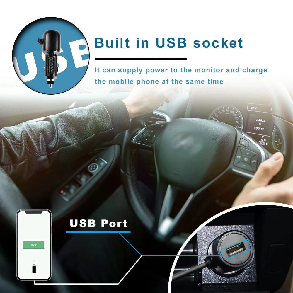 Black 4.3 inch folding car baby monitor with infrared night vision camera