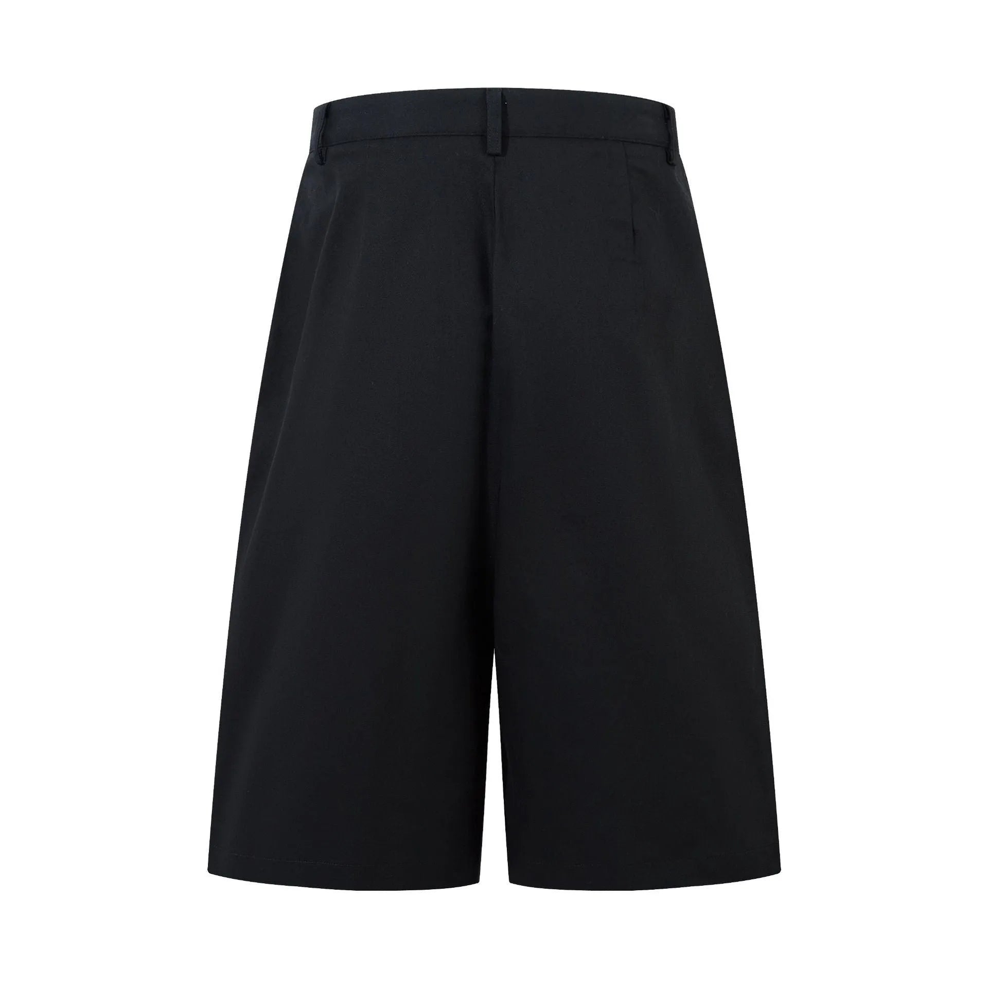 Retro wide-leg straight denim trousers in middle pants length available in black or green colours