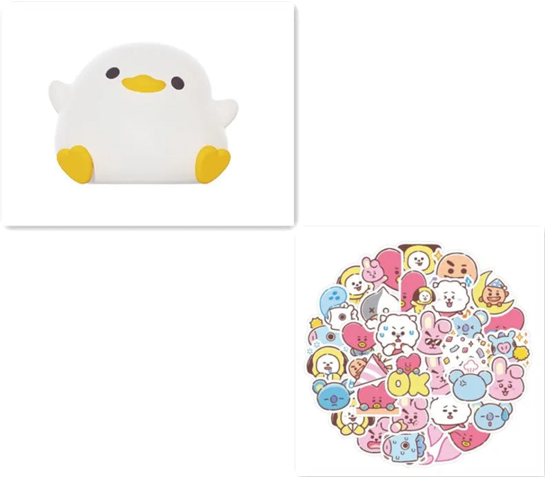 Seagull silicone night light for kids and baby with tap control, warm mode, timer, and USB cable