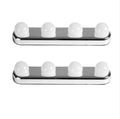 Four-bulb round LED mirror headlight with suction cups for indoor use, 68x312x68mm ABS construction