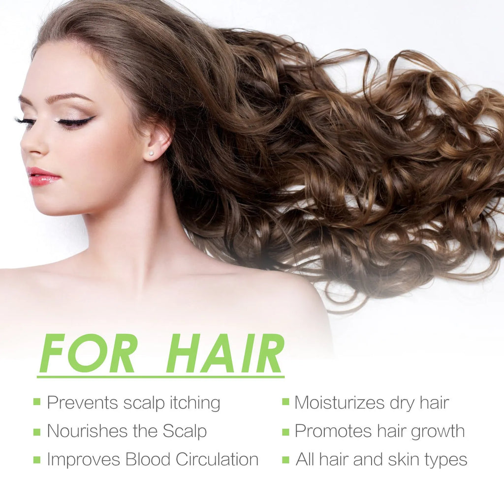 Rosemary hair care essential oil in a 100ml bottle, measures 3.5 x 5.8 cm, for anti-frizz and hair softness