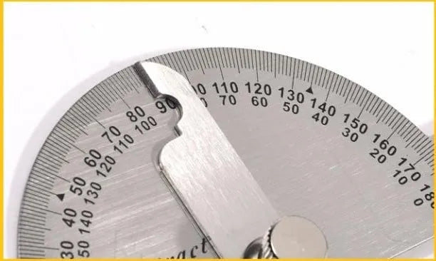 Adjustable protractor with angle measurement scale and ruler