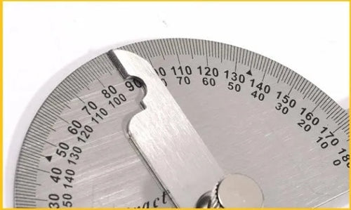 Adjustable protractor showing 0-180 degree scale in 15cm and 14.5cm sizes