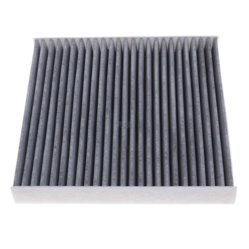 Grey air conditioning filter element for Geely vehicles measuring 215x210x30mm