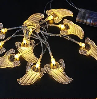 Halloween LED string lights with pumpkin and ghost decorations on 1.2 metre waterproof battery-powered string