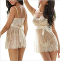 White spandex lingerie set for ladies available in sizes S, M, and L