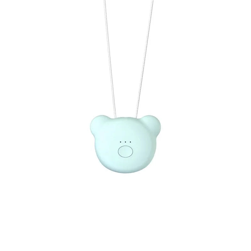 USB mini portable air purifier necklace in blue, grey, pink or white colours with charging cable