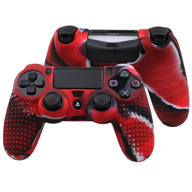 Silicone case cover for Sony PS4 Dualshock 4 controller in camouflage blue