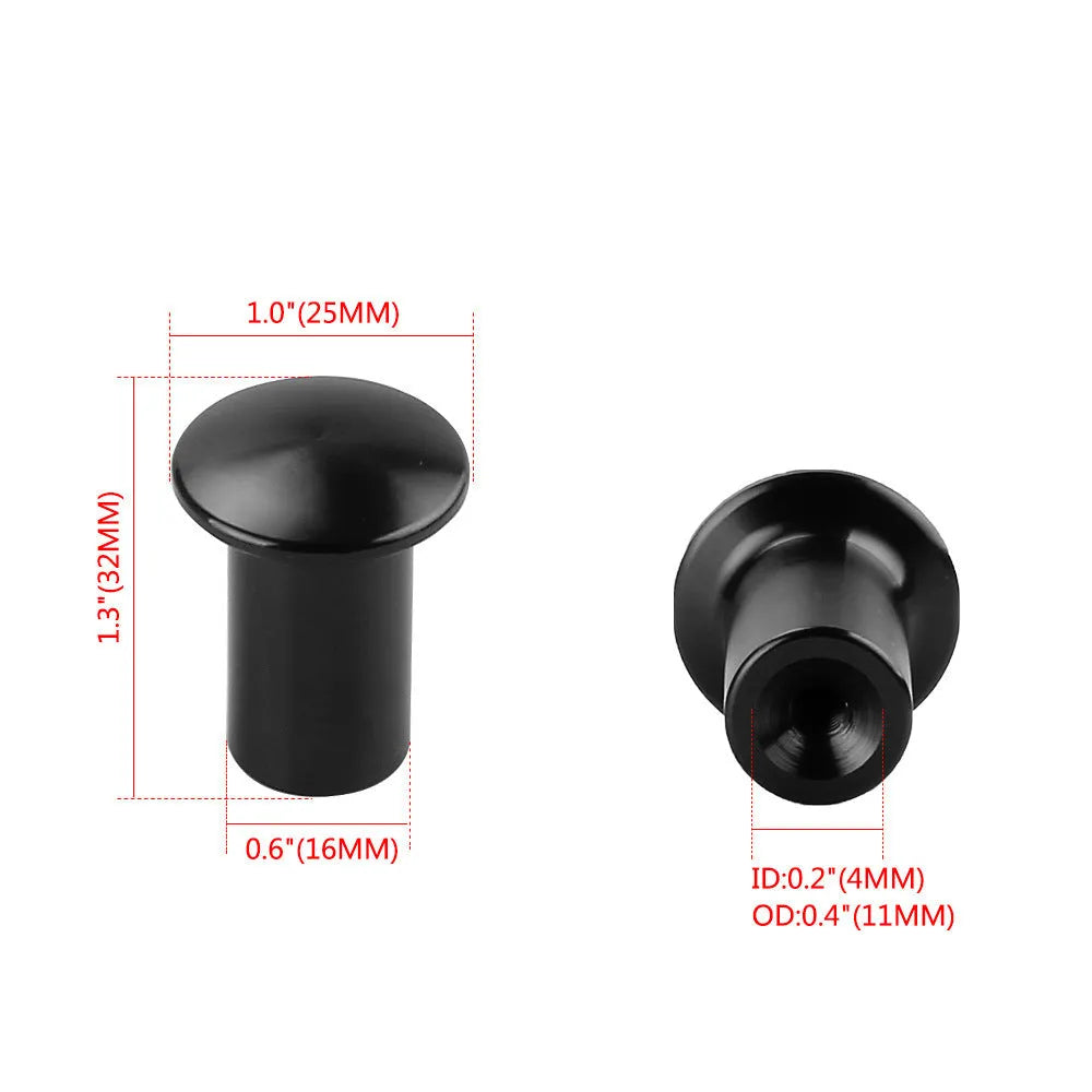 Aluminium handbrake release button cap for car modification in gold, silver, black, blue or red
