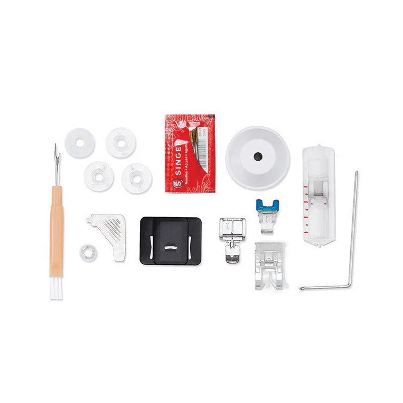 M2405 portable household sewing machine with accessories on white background