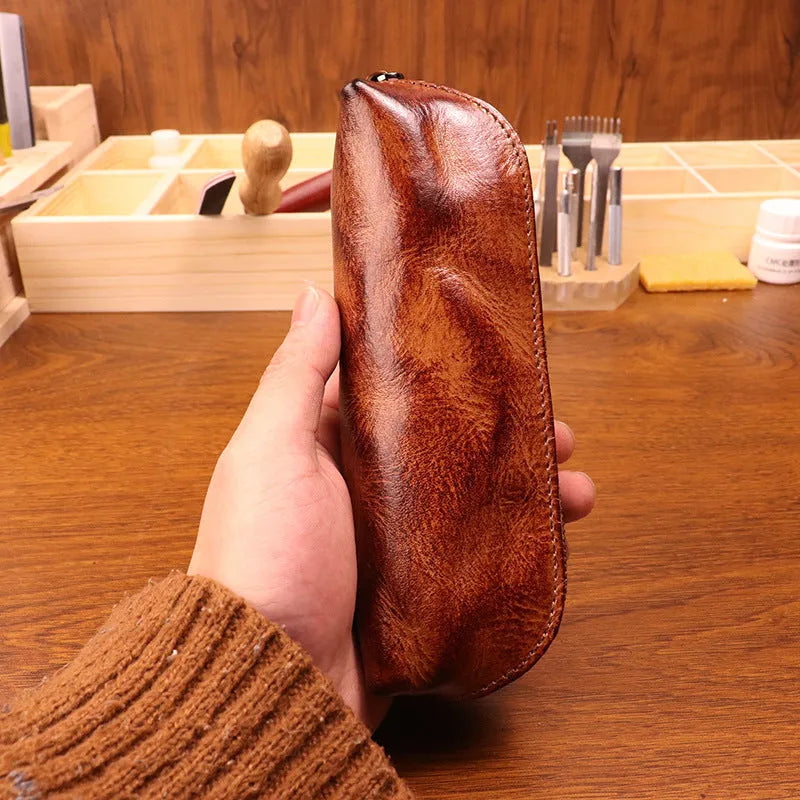 First layer cowhide leather glasses buggy bag in black, burgundy, brown, and light brown