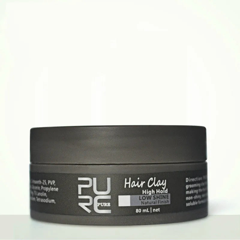 80mL pot of black non-greasy styling hair wax for short hair