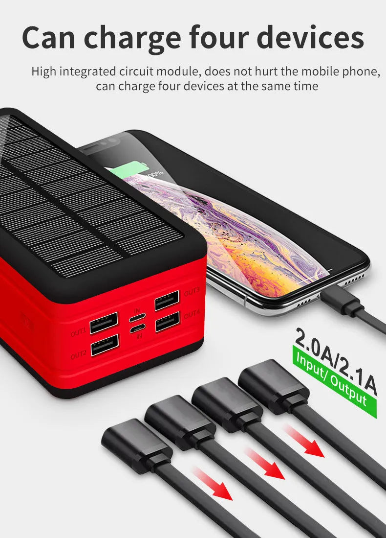 Solar wireless power bank showing multiple colour options and capacity selections