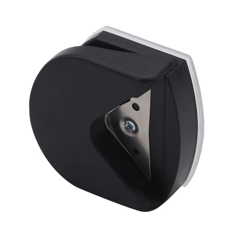 Black plastic and metal business card corner cutter for rounding photo edges.